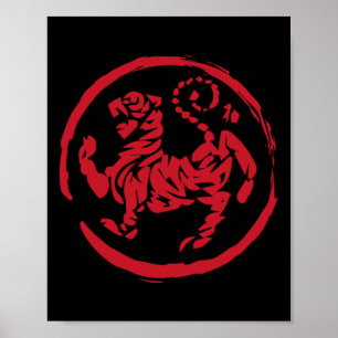 Kalligrafie Kriegskunst Jahr Tiger Symbol Karate Poster