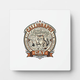 Kalligrafie-Lettering-Katze Kalligrafie-Lettering- Fotoplatte