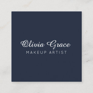 Kalligrafie Minimalist, Professional Midnight Navy Quadratische Visitenkarte