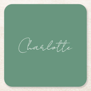 Kalligrafie Minimalistisch Chic Custom Personal Ed Rechteckiger Pappuntersetzer