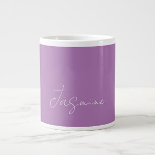 Kalligrafie Minimalistischer Eigenname Lavendel Jumbo-Tasse