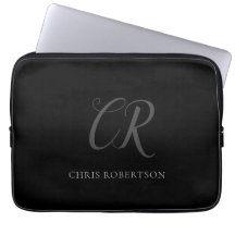Kalligrafie Monogram Name Black Gray Custom Gift