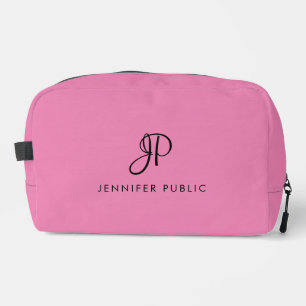 Kalligrafie Monogram Pink Vorlage Modernes Niedlic Waschbeutel
