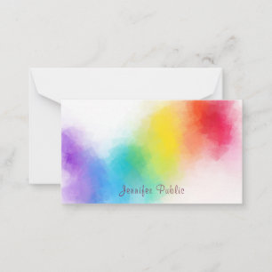 Kalligrafie Monogram Template Rainbow Colorful Mitteilungskarte