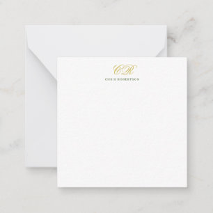 Kalligrafie-Monogramm-Name Gold Schwarz Weiß Farbe Mitteilungskarte