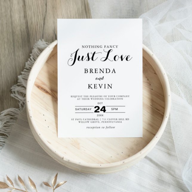 Kalligrafie Nichts Extravagant nur Liebe Hochzeit Einladung (Von Creator hochgeladen)