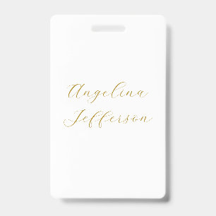 Kalligrafie Profi Elegant Goldfarbe Ausweis