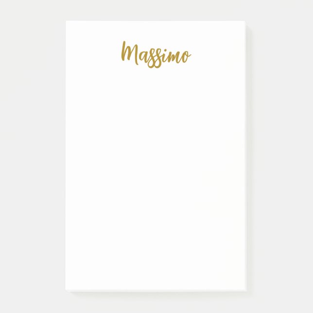 Kalligrafie Profi Elegant Goldfarbe Post-it Klebezettel (Vorderseite)