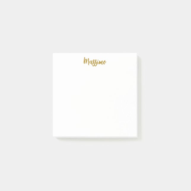 Kalligrafie Profi Elegant Goldfarbe Post-it Klebezettel (Vorderseite)