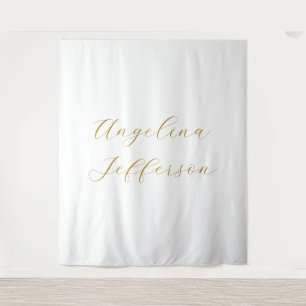 Kalligrafie Profi Elegant Goldfarbe Wandteppich