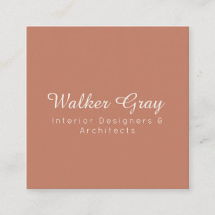 Kalligrafie Profi Terrakotta & Soft Beige Quadratische Visitenkarte
