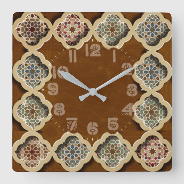 Kalligrafie Quadratische Wanduhr (Vorderseite)
