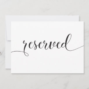 Kalligrafie Reserviert Hochzeitsschild Karte