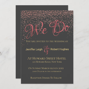 Kalligrafie Rose Goldene Foil Hochzeit Einladung