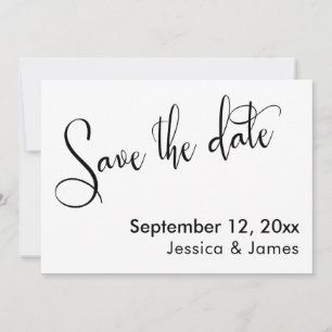 Kalligrafie Save the Date EleganBlack auf Weiß