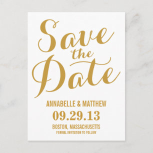 Kalligrafie Save-the-Date-Postkarte Ankündigungspostkarte