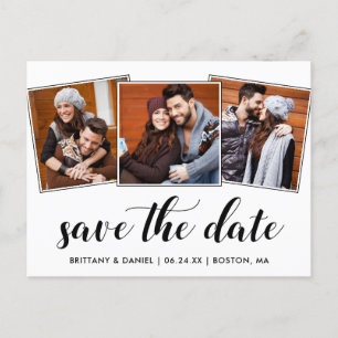 Kalligrafie Save the Date Verlobung 3 Foto Postkarte