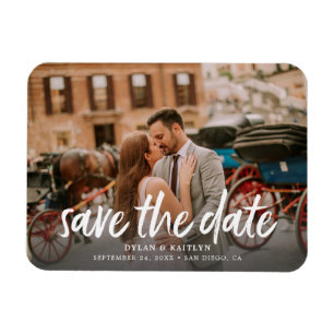 Kalligrafie Save the Date Wedding Foto Magnet