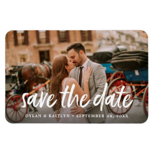 Kalligrafie Save the Date Wedding Foto Magnet