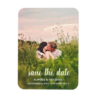 Kalligrafie Save the Date Wedding Foto Magnet