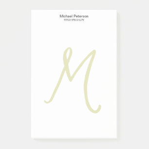 Kalligrafie-Schrift-Monogramm-Initial Modern Post-it Klebezettel