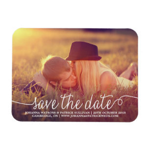 Kalligrafie-Schriftart Save the Date Magnet