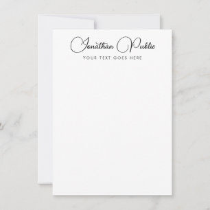 Kalligrafie-Schriftname Modern Template Vertikal Mitteilungskarte