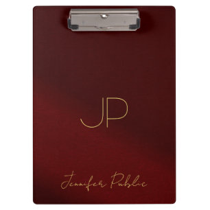 Kalligrafie-Schriftname Monogramm Elegant Gold Tex Klemmbrett