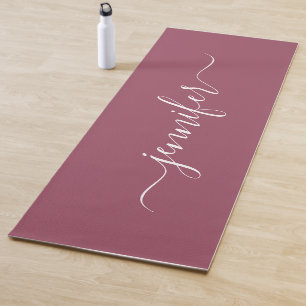 Kalligrafie-Schriftname Roségold Elegant Fitness Yogamatte
