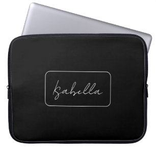 Kalligrafie Schwarz-weiß Schlicht kreativ Moderner Laptopschutzhülle