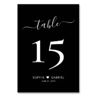 Kalligrafie Script Black Wedding Double Side