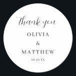 Kalligrafie Script Danke Hochzeit Runder Aufkleber<br><div class="desc">Kalligrafie Script Danke Hochzeit</div>