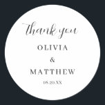 Kalligrafie Script Danke Hochzeit Runder Aufkleber<br><div class="desc">Kalligrafie Script Danke Hochzeit</div>