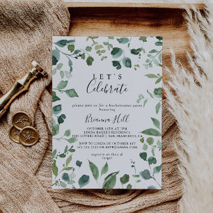 Kalligrafie Script Foliage Let's Celebrate Party Einladung