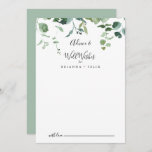 Kalligrafie Script Foliage Wedding Well wünscht Hinweiskarte<br><div class="desc">Diese Kalligraphie Skript Blattwerk Hochzeit auch Wünsche Beratung Karte ist ideal für eine moderne Hochzeit. Das Design ist mit Aquarellfarben handgezeichnet eleganten botanischen Eukalyptuszweigen und Blätter, die in schönen Bouquets und geometrischen Mustern angeordnet sind. Diese Karten sind ideal für Hochzeiten, Brautparty, Babydusche, Graduiertenfest u.v.m. Personalisieren Sie die Karten mit den...</div>