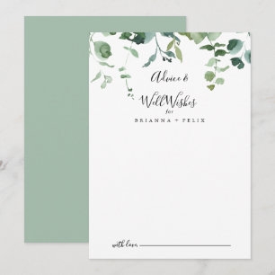 Kalligrafie Script Foliage Wedding Well wünscht Hinweiskarte
