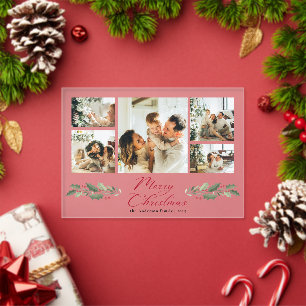 Kalligrafie-Script-Foto-Collage-Weihnachtskarte Acryleinladungen