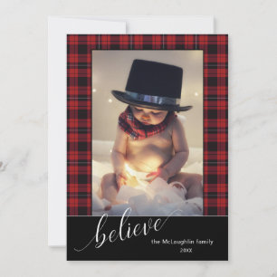 Kalligrafie Script glauben Weihnachten Tartan Foto