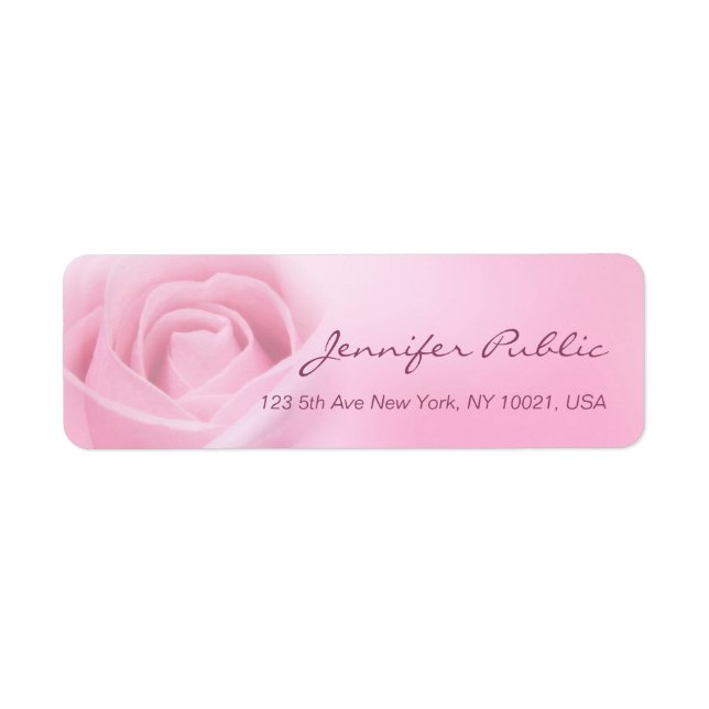 Kalligrafie Script Moderne rosa Rose Template Chic (Vorne)