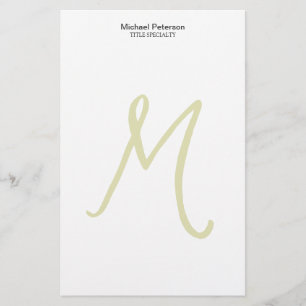 Kalligrafie Script Monogram Initial Modern Briefpapier
