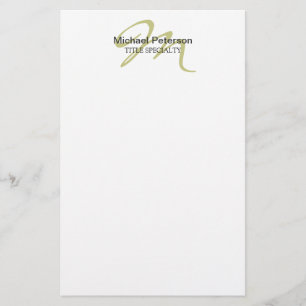 Kalligrafie Script Monogram Initial Modern Briefpapier