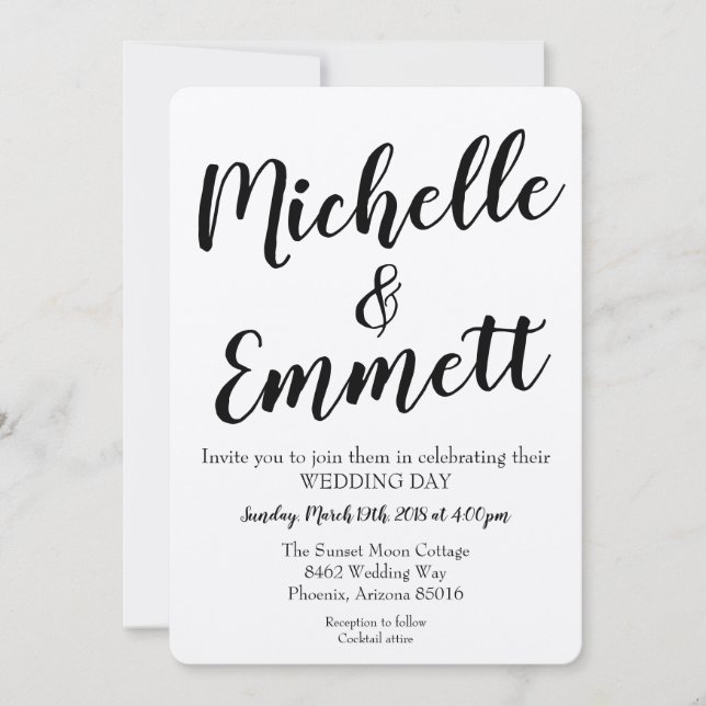 Kalligrafie Script Rustic Kraft Elegant Hochzeit Einladung (Vorderseite)