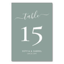 Kalligrafie Script Sage Green Double Sided Wedding