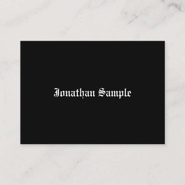 Kalligrafie Script Schwarz-weiß Schlichte Vintage  Visitenkarte (Vorderseite)