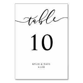 Kalligrafie Script Wedding Tischnummer - B&W