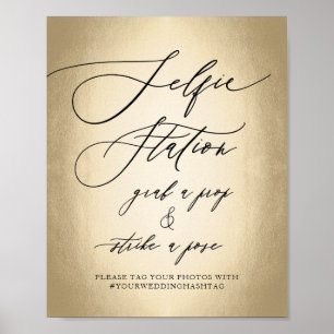 Kalligrafie-Selfie-Station Hochzeitsschild Poster