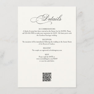 Kalligrafie-Skript-Details Hochzeit Begleitkarte