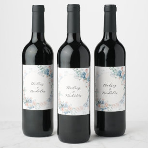 Kalligrafie-Skript Florale Hochzeit Weinetikett