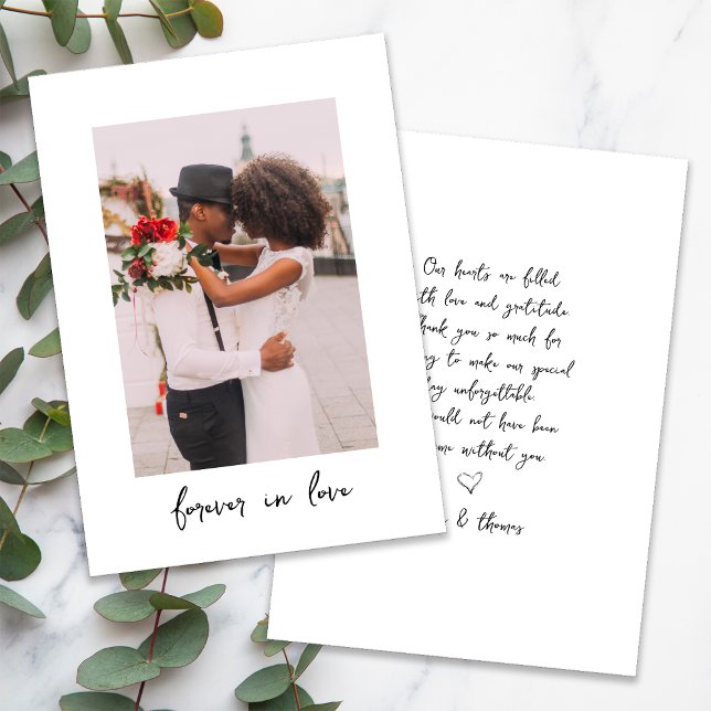 Kalligrafie-Skript für immer in der Liebe Hochzeit Dankeskarte (Von Creator hochgeladen)