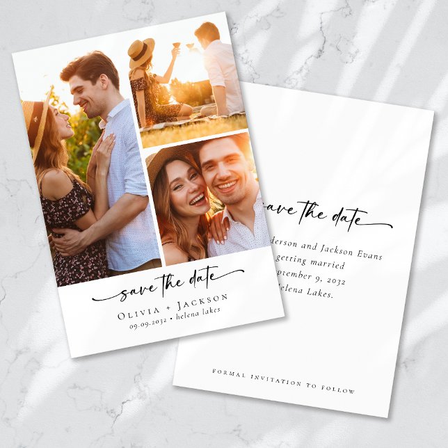 Kalligrafie-Skript Moderne Hochzeit von Fotos Save The Date (Von Creator hochgeladen)